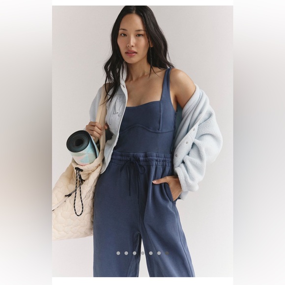 Free People Inbound Onesie size Medium Midnight Navy - Picture 4 of 10